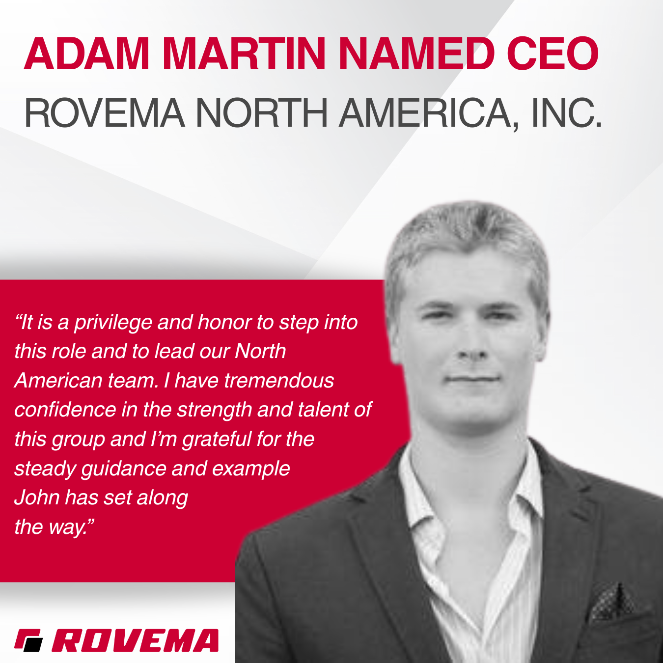 Adam Martin CEO of ROVEMA North America Quote