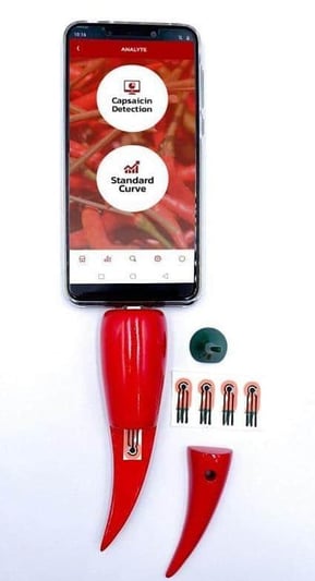 Chili Pepper Gadget Reads how hot food is