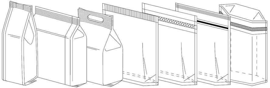 Different Stand Up Pouch Styles Available on Rovema VFFS Machines