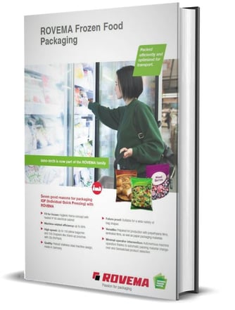 ROVEMA Frozen Food Packaging Guide 3D Book Rendering