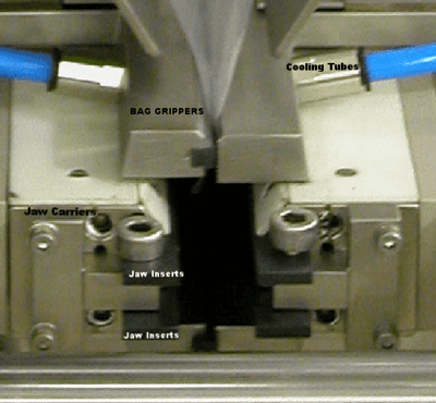 Rovema VFFS bag advances through constant heat seal process