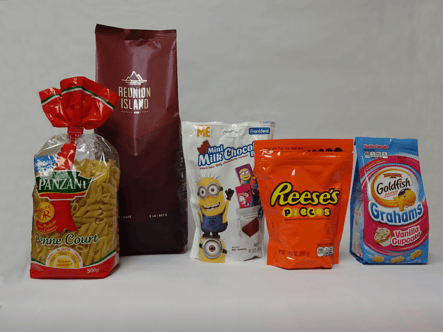 stand up pouches for candy and snack foods offered by Rovema on VFFS machines