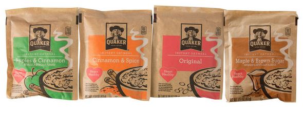 Quaker Oats Brand Example of 3 Side Seal Bag for Oatmeal and Cereal